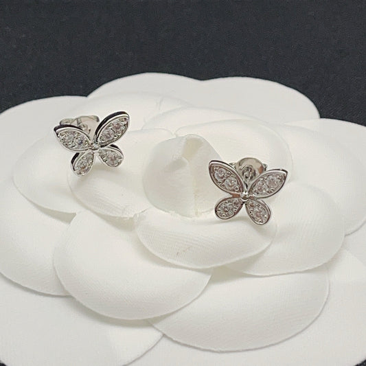 Graff Silver Brass Butterfly Earrings