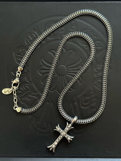 Chrome Hearts Sterling Silver Cross Necklace