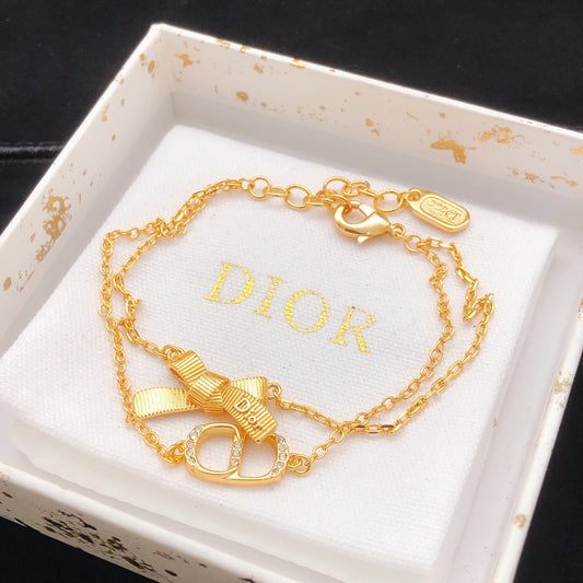 Dior Brass Bow Bracelet