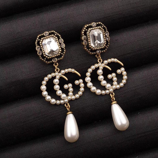 Gucci Sterling Silver Pearl Earrings
