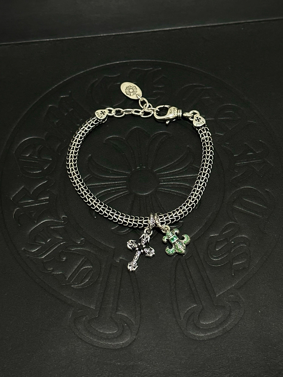 Chrome Hearts Sterling Silver Cross Bracelet