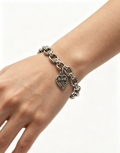 Chrome Hearts Sterling Silver Cross Bracelet