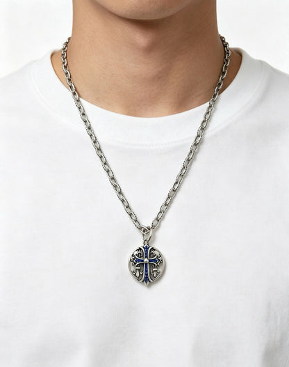Chrome Hearts Sterling Silver Cross Necklace