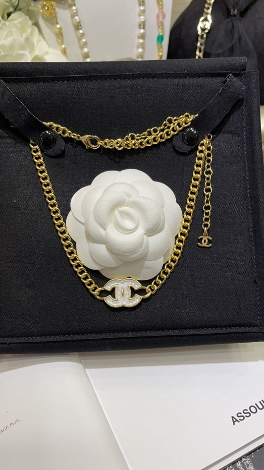 Chanel White Chain Necklace