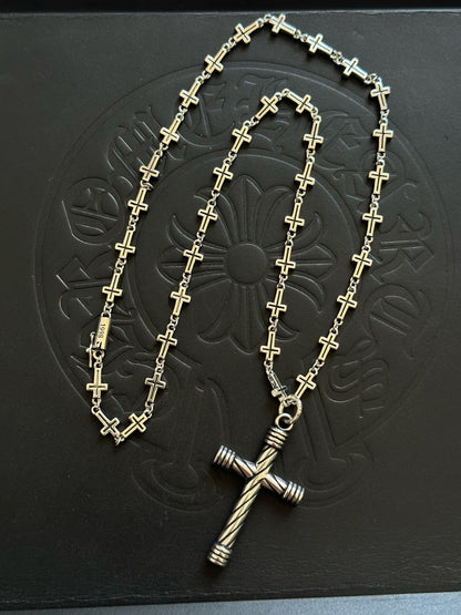 Chrome Hearts Sterling Silver Cross Necklace