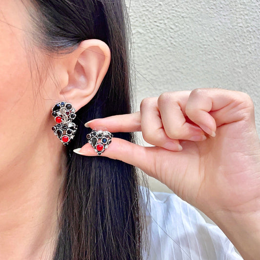 Saint Laurent Sterling Silver Vintage-Finish Earrings
