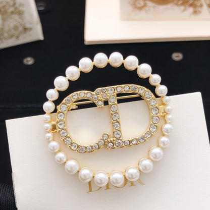 Dior Brass Round Brooch