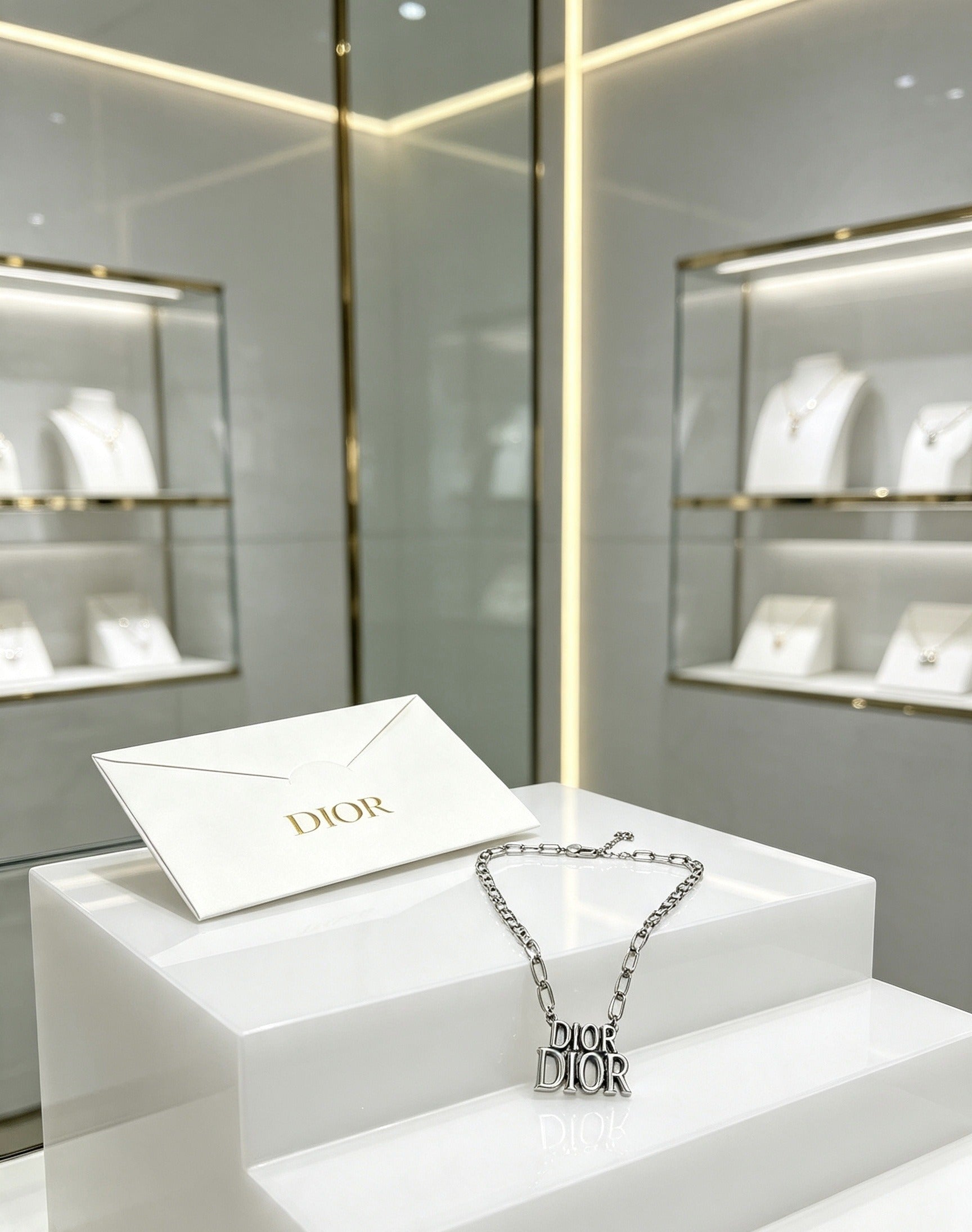 Dior Sterling Silver Chain Necklace