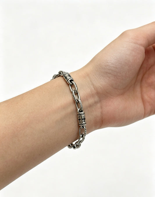 Chrome Hearts Sterling Silver Cross Bracelet