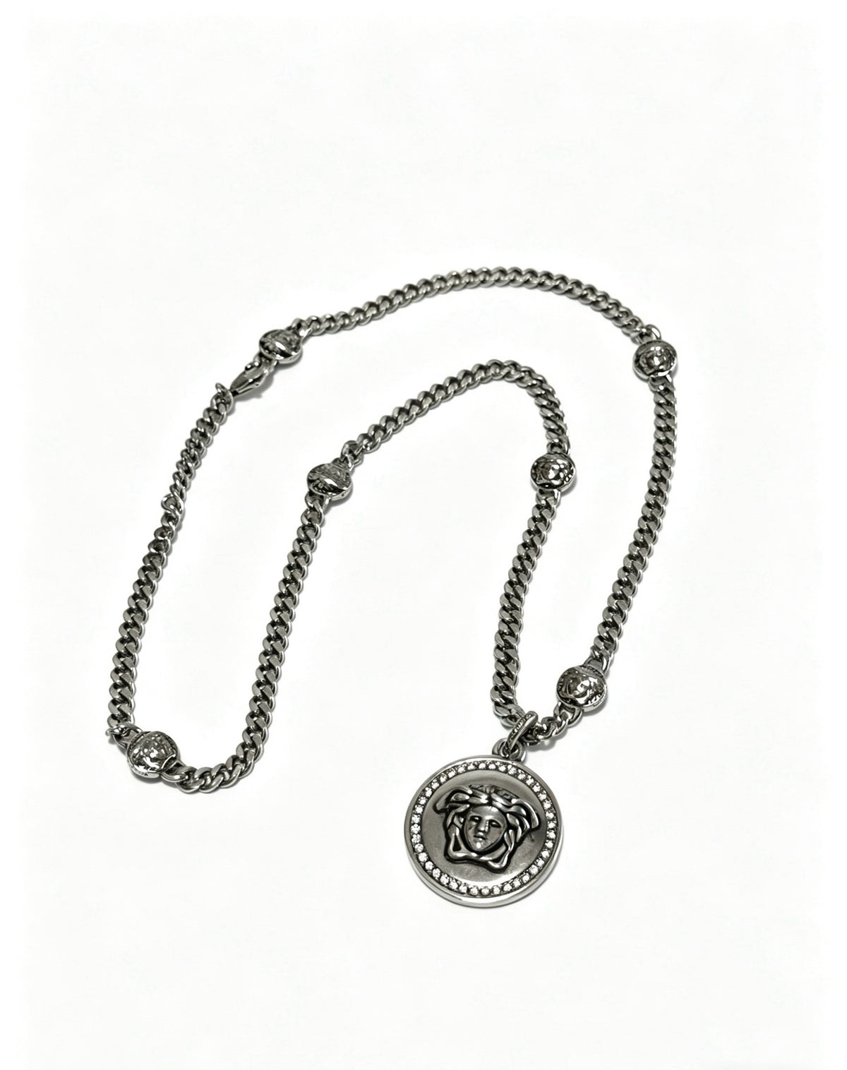 Versace Sterling Silver Chain Necklace