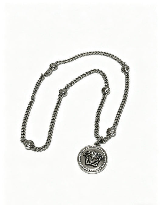 Versace Sterling Silver Chain Necklace
