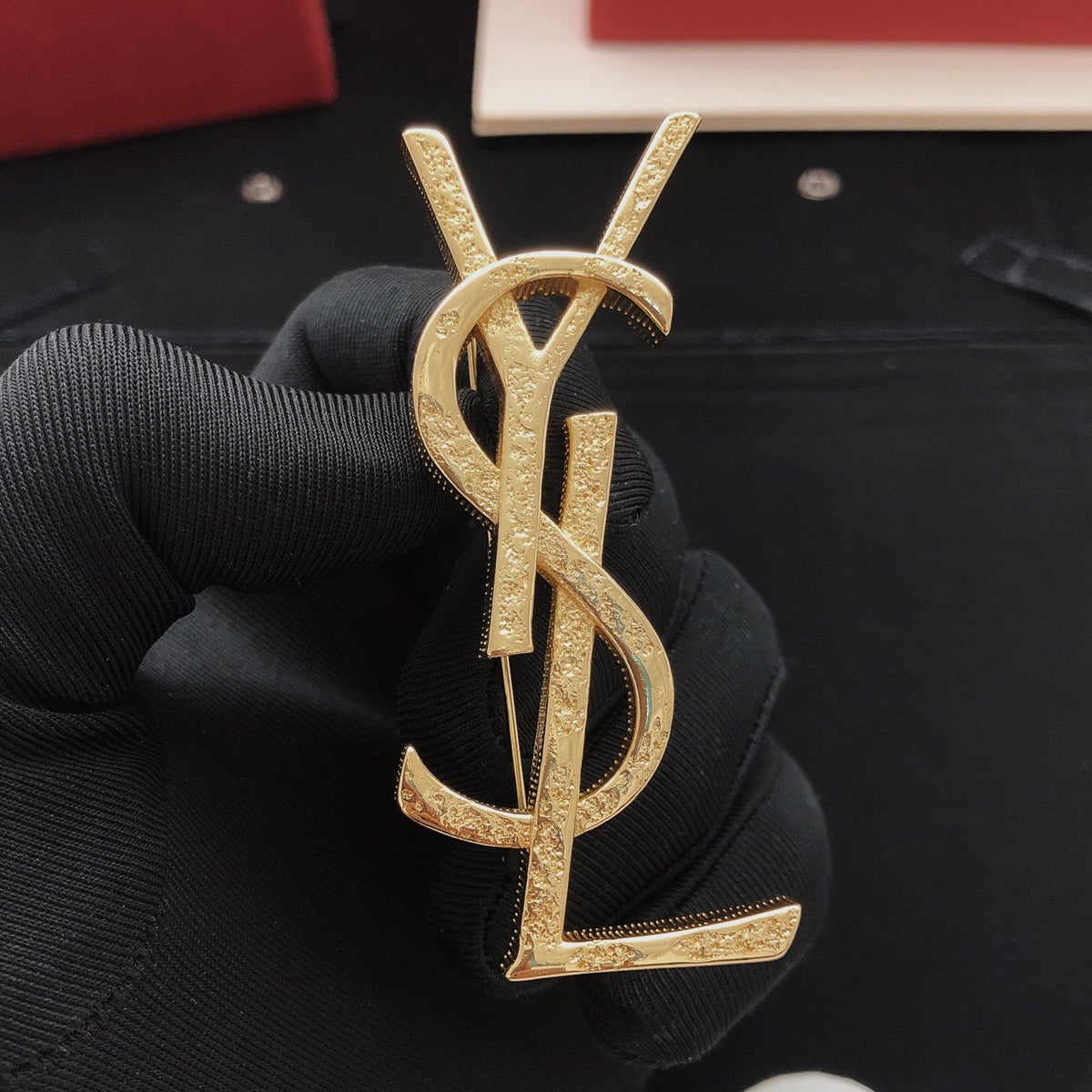 Saint Laurent Brass Brooch