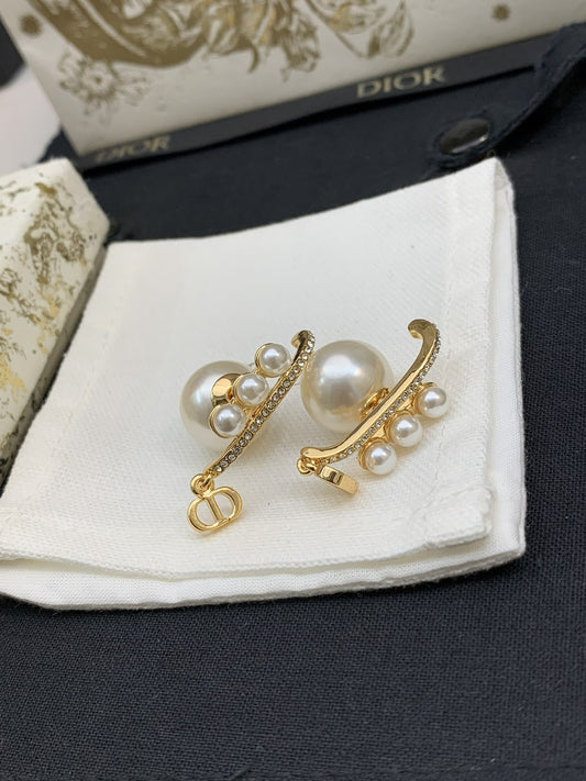 Dior Sterling Silver Pearl Earrings