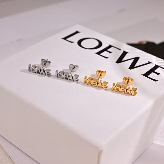 Loewe Brass Logo Earrings