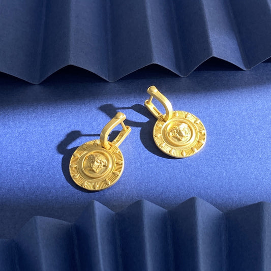 Versace Brass Medusa Earrings