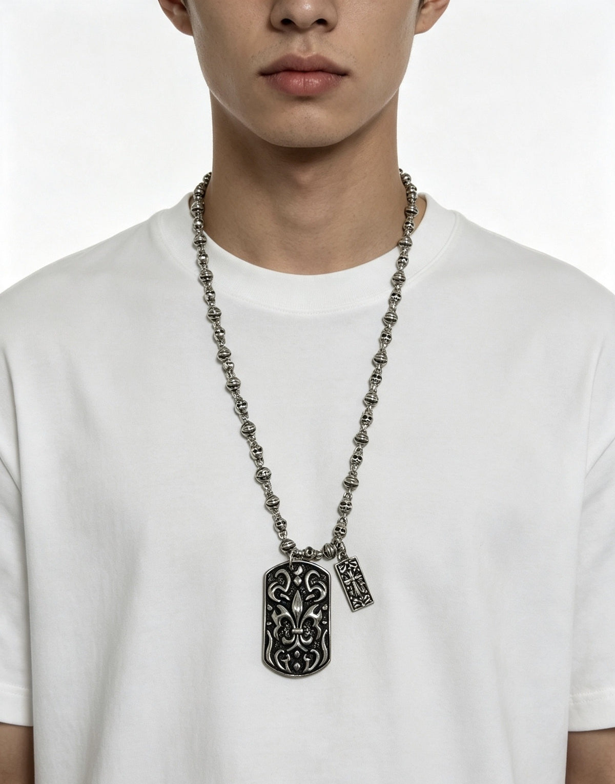 Chrome Hearts Sterling Silver Cross Necklace