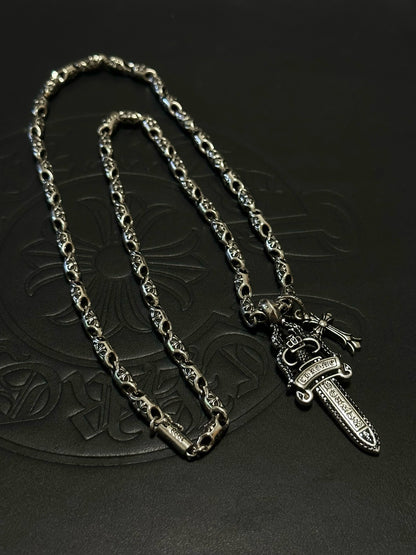 Chrome Hearts Sterling Silver Cross Necklace