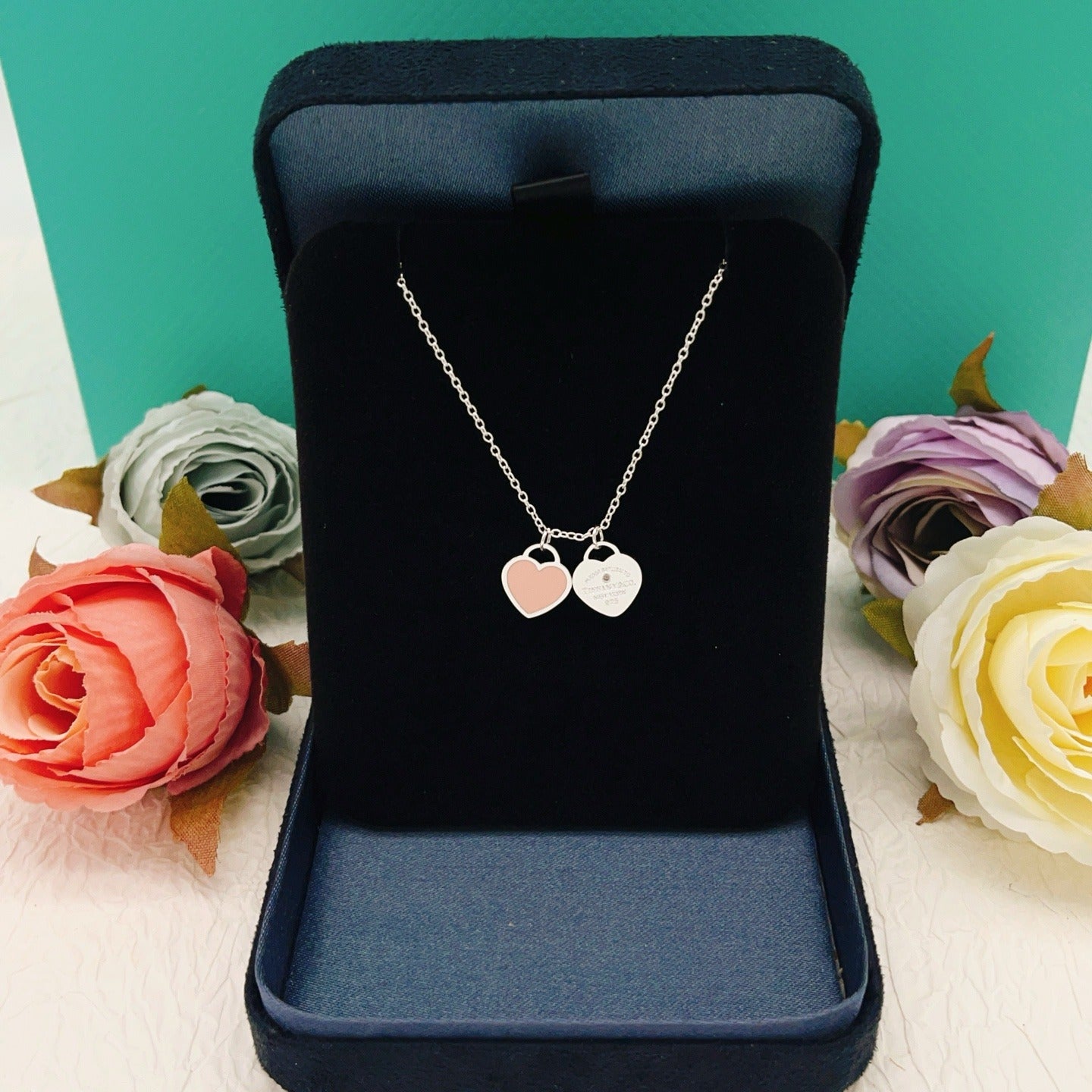 Tiffany & Co. Pink Brass Heart Necklace