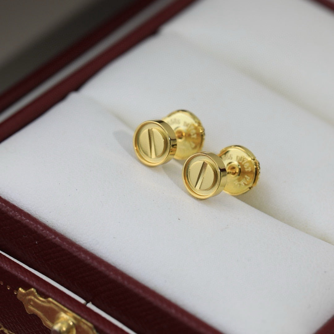 Cartier Sterling Silver Logo Earrings