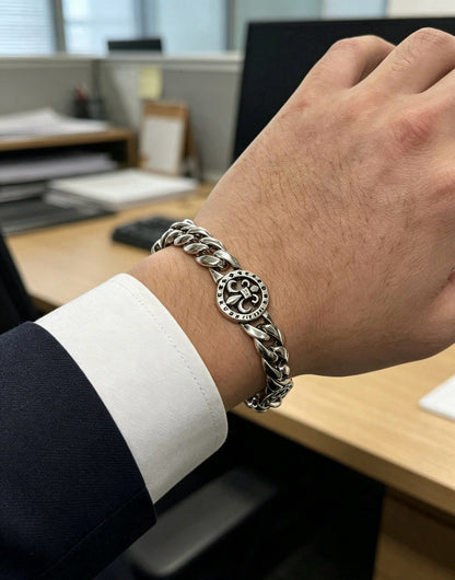 Chrome Hearts Sterling Silver Cross Bracelet