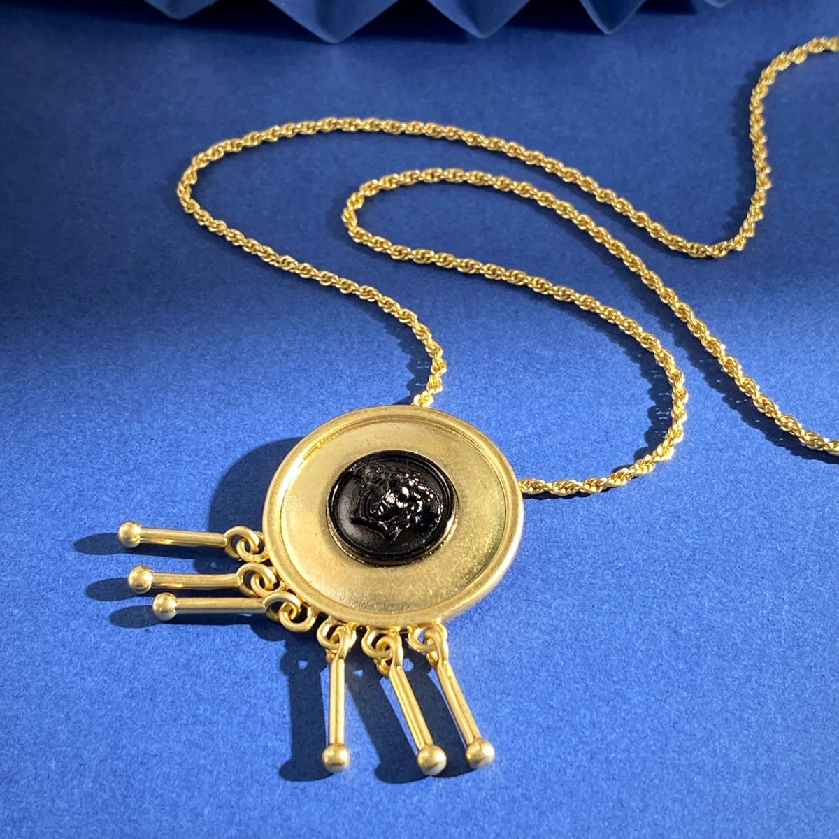 Versace Black Brass Vintage-Finish Necklace