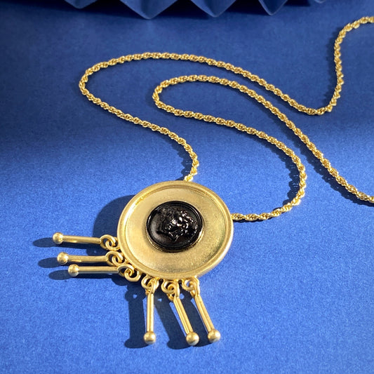 Versace Black Brass Vintage-Finish Necklace