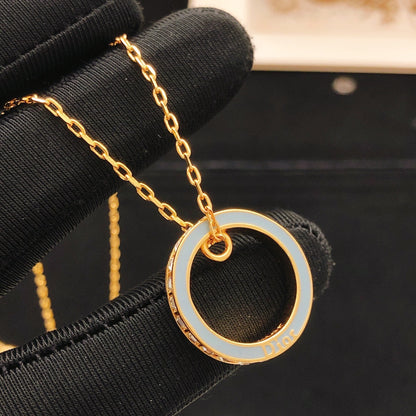Dior Brass Round Necklace