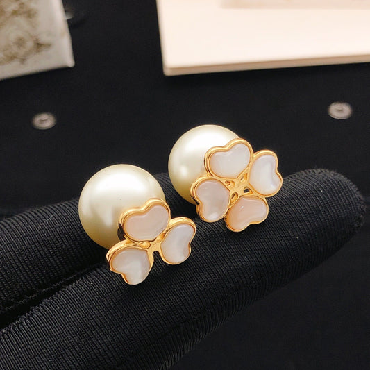 Dior Brass Clover Earrings