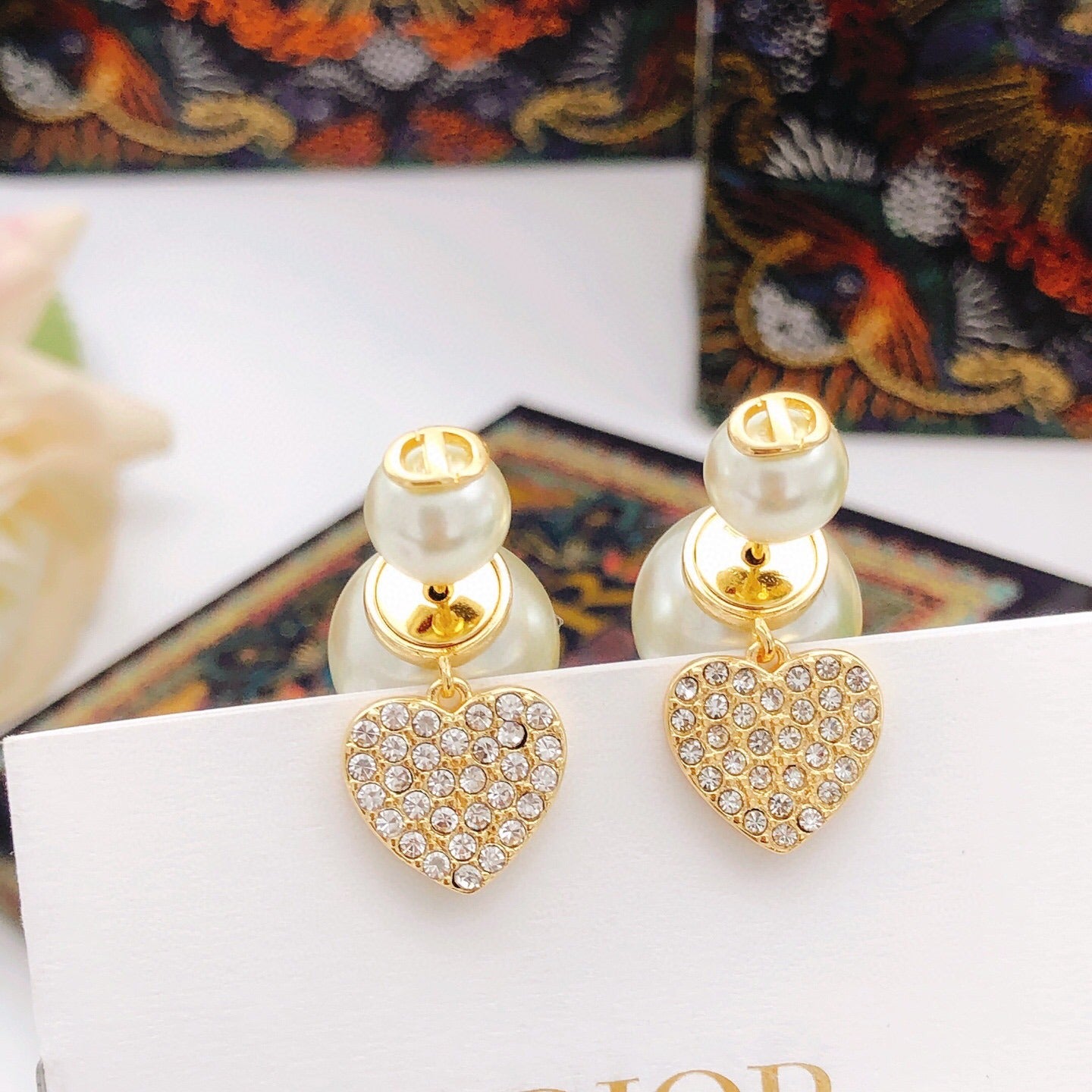 Dior Brass Heart Earrings