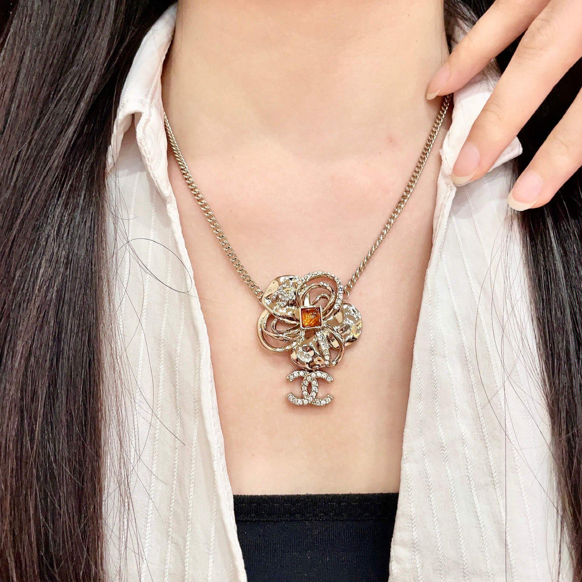 Chanel Logo Necklace