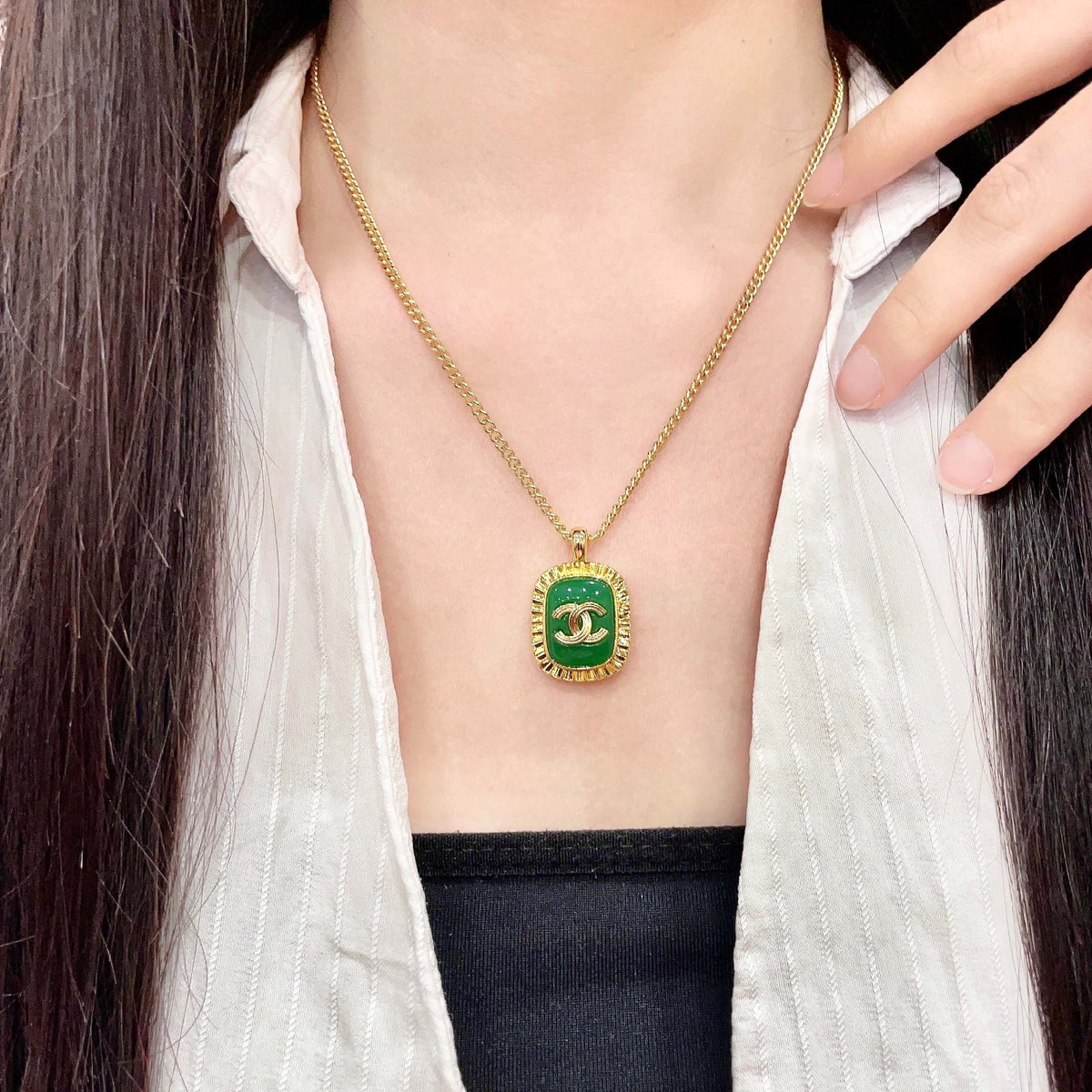 Chanel Logo Necklace