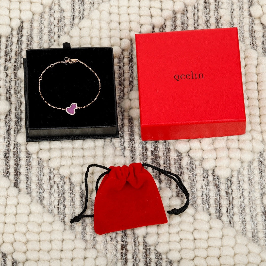 Qeelin Red Sterling Silver Floral Bracelet