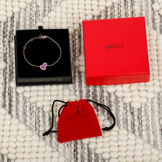 Qeelin Red Sterling Silver Floral Bracelet