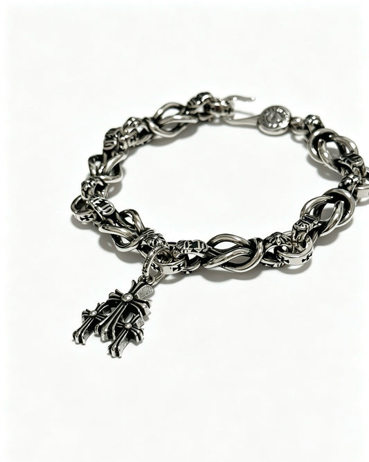 Chrome Hearts Sterling Silver Cross Bracelet