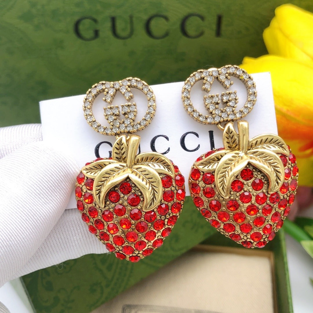 Gucci Red Vintage-Finish Earrings