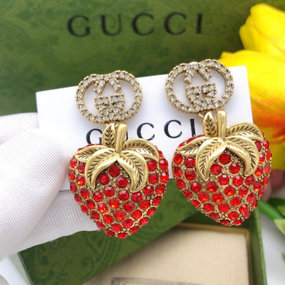 Gucci Red Vintage-Finish Earrings