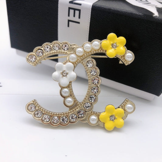 Chanel Yellow Floral Brooch