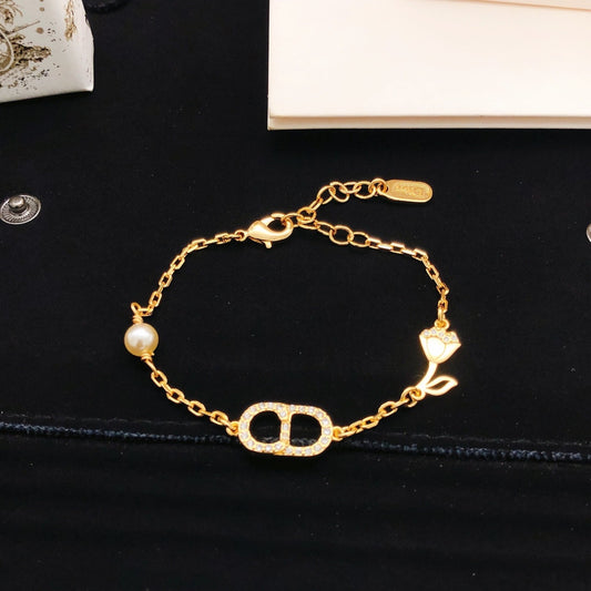 Dior Brass Floral Bracelet
