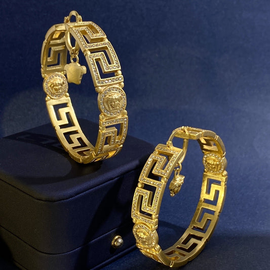 Versace Brass Medusa Earrings