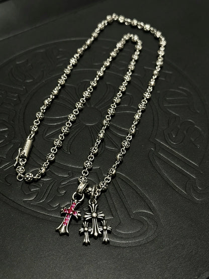 Chrome Hearts Sterling Silver Cross Necklace