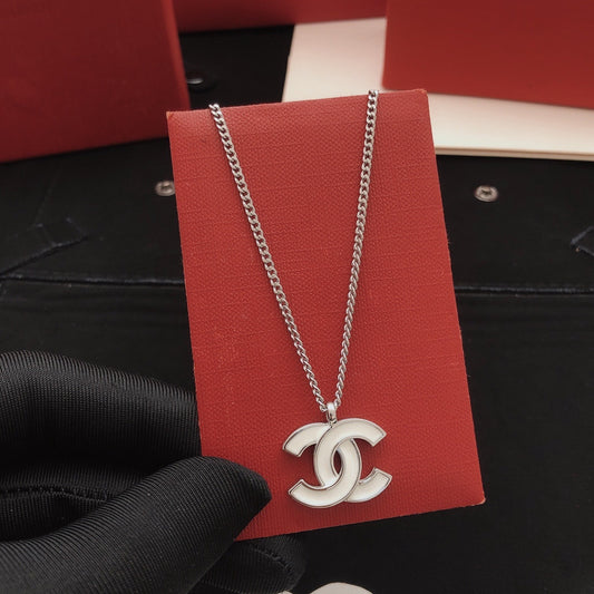 Chanel White Brass Necklace