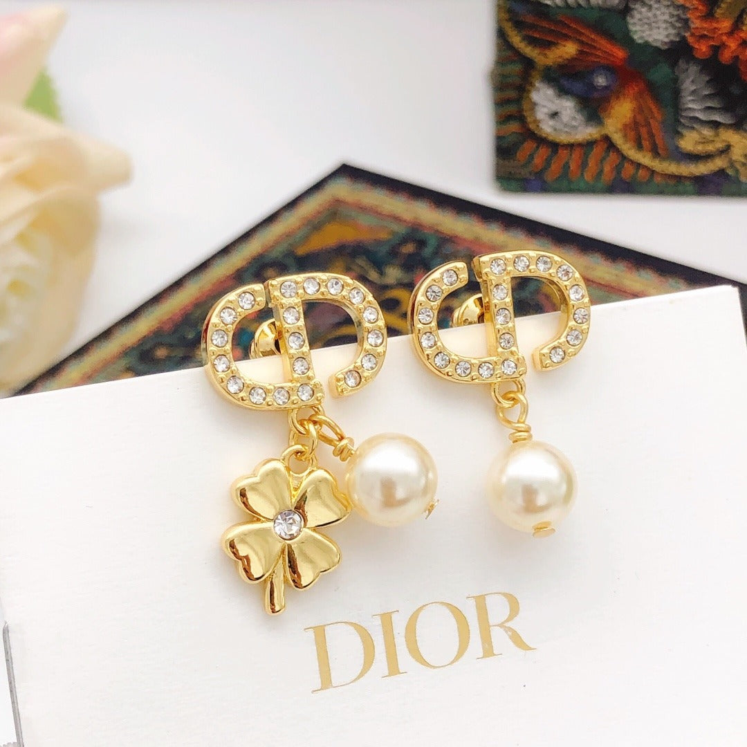 Dior Brass Clover Earrings
