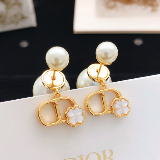 Dior Brass Clover Earrings