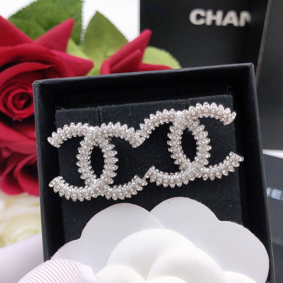 Chanel Silver Brass Earrings