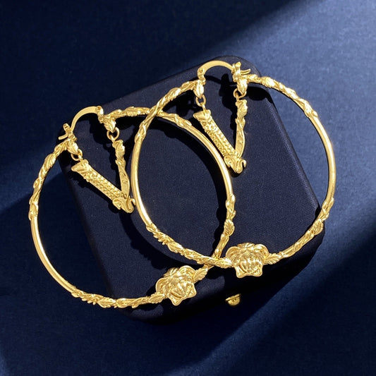 Versace Brass Medusa Earrings