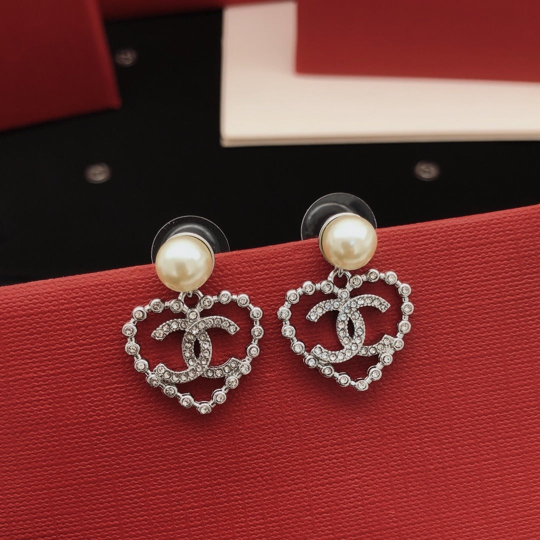 Chanel Brass Heart Earrings