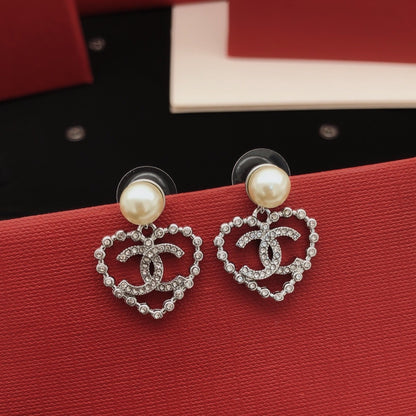 Chanel Brass Heart Earrings