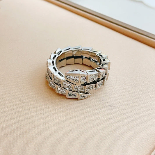 Bvlgari Silver Brass Serpent Ring
