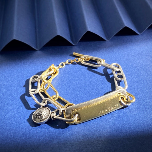 Versace Brass Colorblock Bracelet
