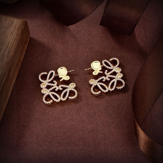 Loewe Brass Logo Earrings
